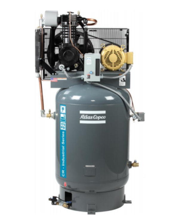 Front View of 7.5 HP Piston Air Compressor CR 7.5 - Industrial Series.